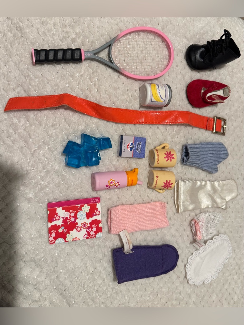 Authentic American Girl Doll Mixed Accessory Lot Tennis School Camp Spa Pieces
